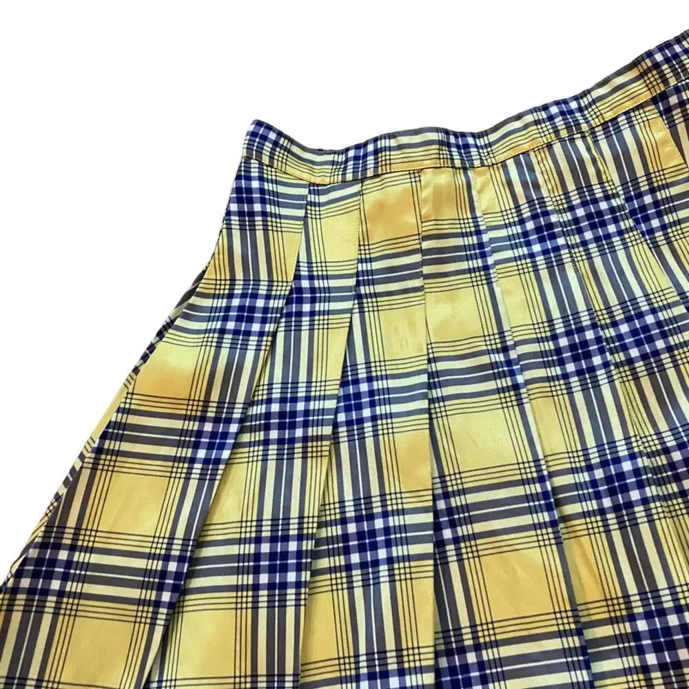 Sugar Thrillz Dolls Kill Frenemies Forever Plaid Skirt Yellow Plaid Clueless M - Picture 2 of 8